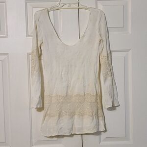 Liv Los Angeles plunge back crochet dress tunic